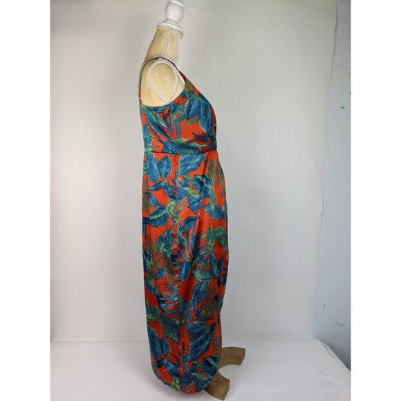 Nicole MIller V Neck Tropical Floral Tank Dress Womens Size 6 Summer - Picture 2 of 11